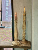 Kandelaar Luc van oud vergrijsd hout - 43 cm