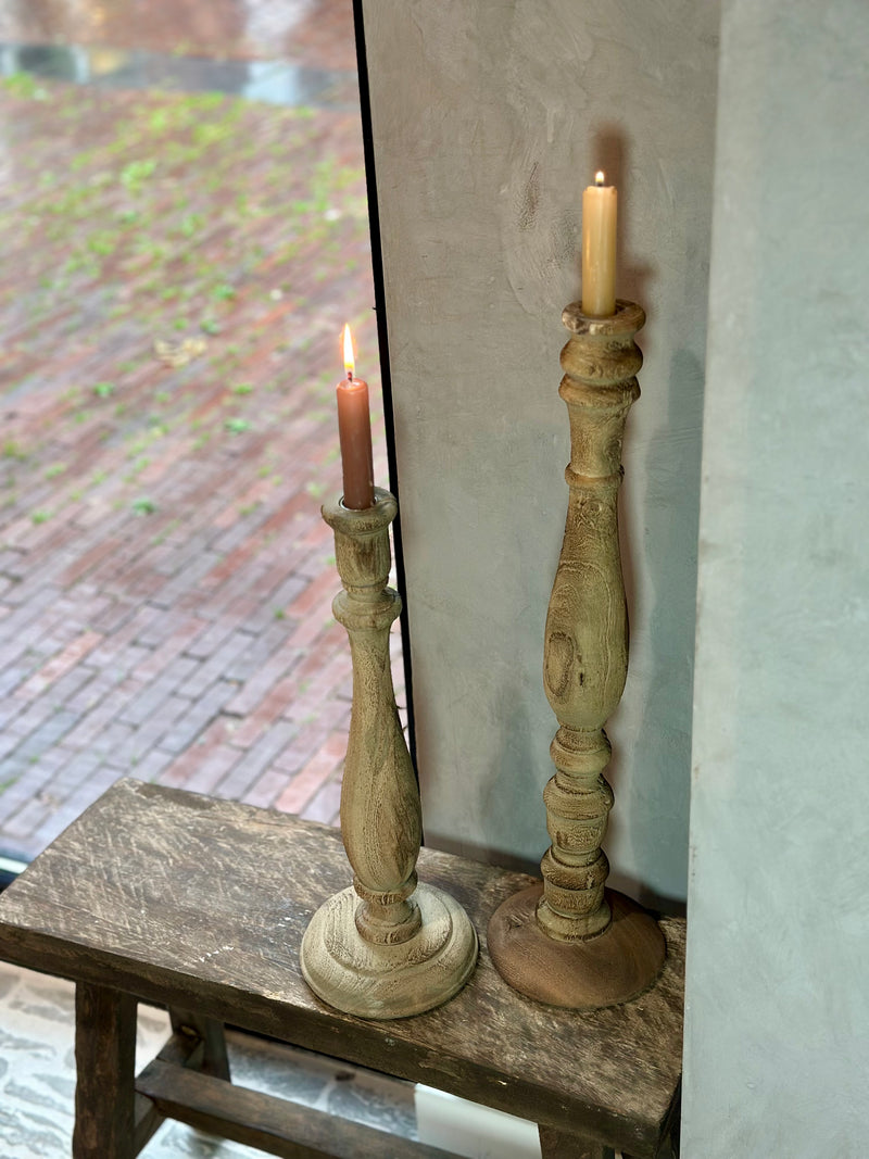 Kandelaar Annie van oud vergrijsd hout - 55 cm
