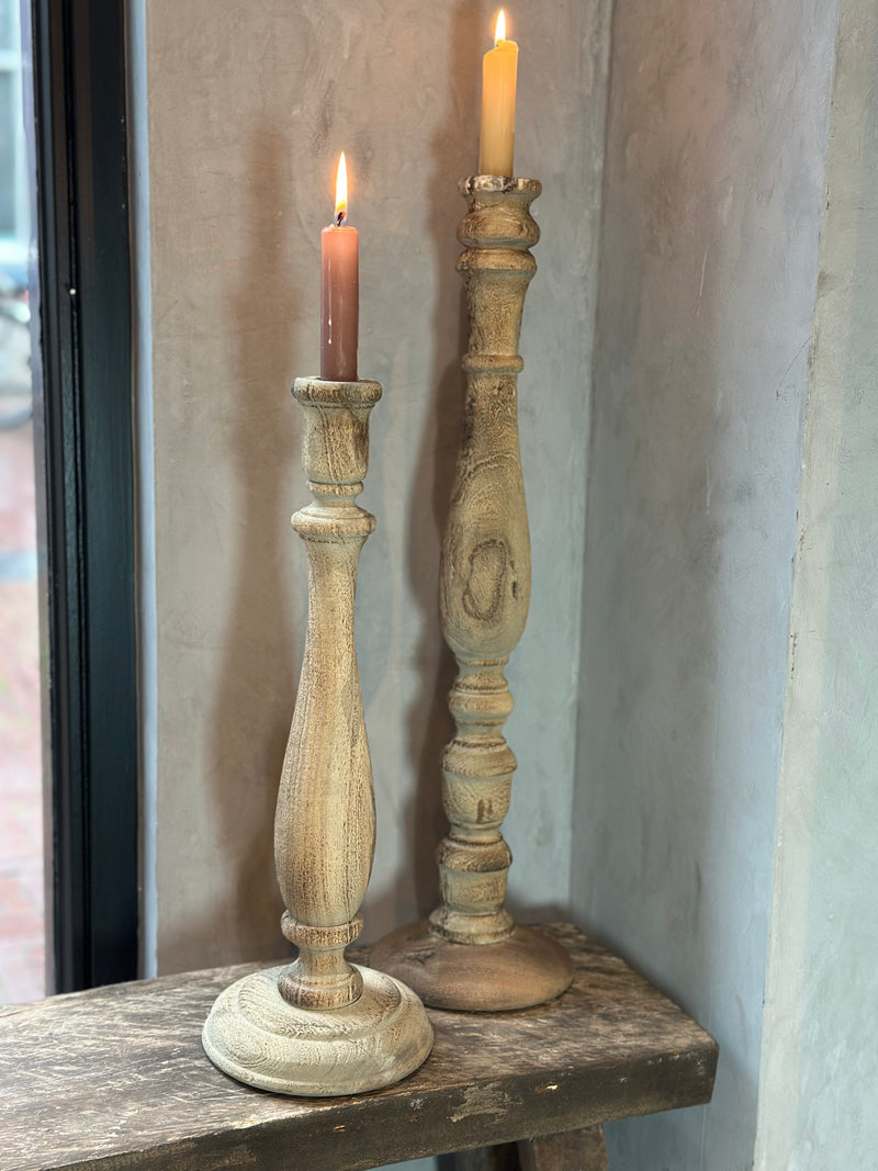 Kandelaar Annie van oud vergrijsd hout - 55 cm
