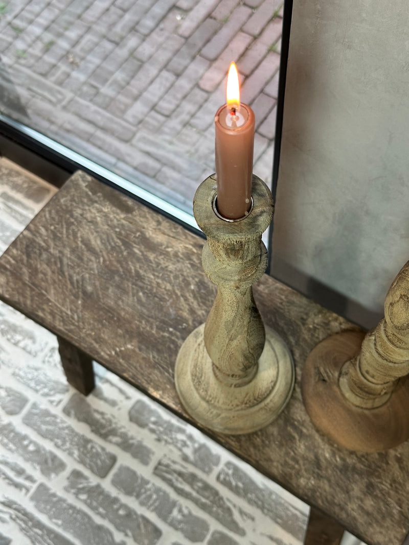Kandelaar Annie van oud vergrijsd hout - 55 cm