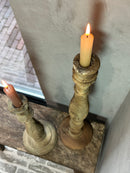 Kandelaar Luc van oud vergrijsd hout - 43 cm