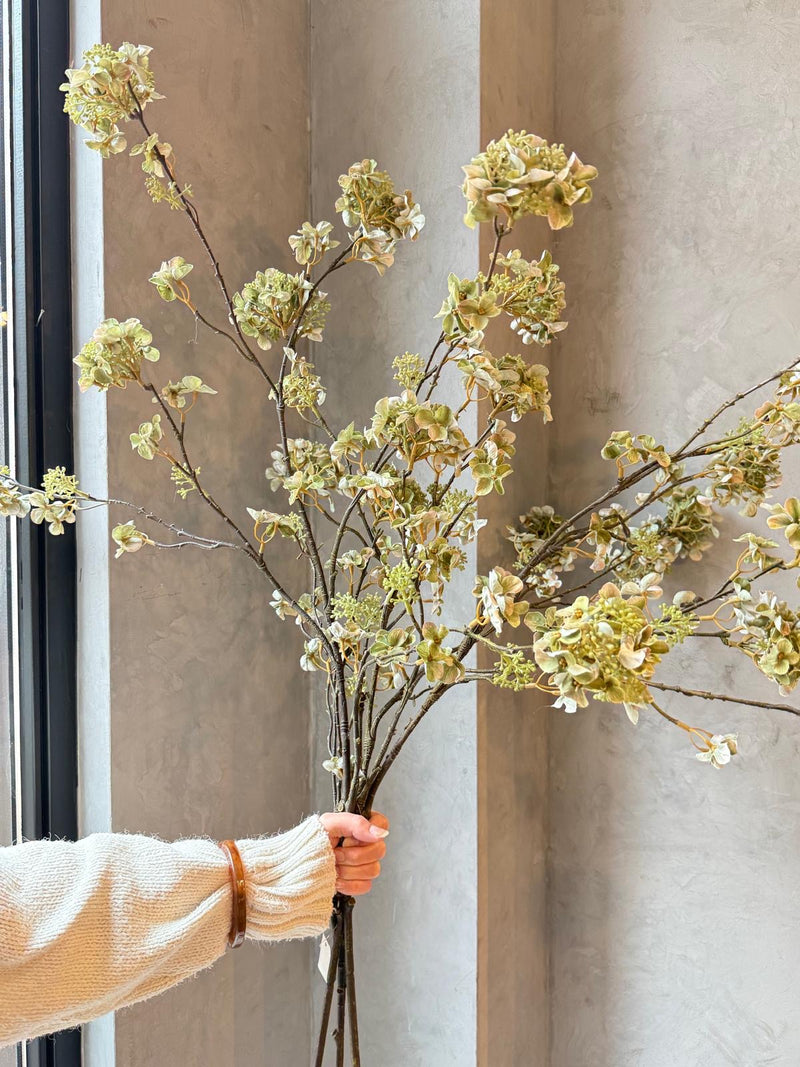 Kunsttak Groene Hortensia - 120 cm lang