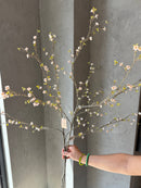 Kunsttak met kleine witte/roze bloemetjes - 109 cm