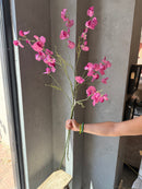 Kunsttak met roze lathyrus bloemen - 117 cm