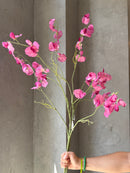 Kunsttak met roze lathyrus bloemen - 117 cm
