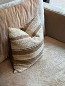 Kussen in grijs gestreepte bouclé stof - 45x45 cm - Capriffi Natural Brown