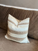 Kussen in grijs gestreepte bouclé stof - 45x45 cm - Capriffi Natural Brown