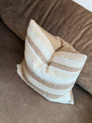 Kussen in grijs gestreepte bouclé stof - 45x45 cm - Capriffi Natural Brown