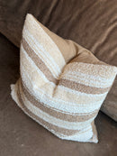Kussen in grijs gestreepte bouclé stof - 45x45 cm - Capriffi Natural Brown