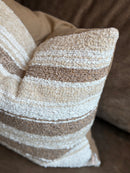 Kussen in grijs gestreepte bouclé stof - 45x45 cm - Capriffi Natural Brown