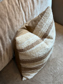 Kussen in grijs gestreepte bouclé stof - 45x45 cm - Capriffi Natural Brown