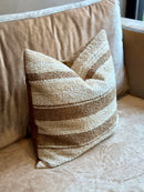 Kussen in grijs gestreepte bouclé stof - 45x45 cm - Capriffi Natural Brown