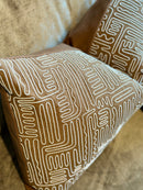 Kussen van karamelkleurige stof met witte patronen - 40x60 cm - Holly Light Brown