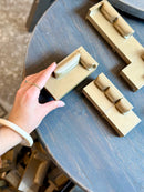 Bank Anneloes 4-zits - velours champagne/goud