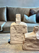 Rechthoekige vaas Castelao in taupekleur - B23 x L9 x H36 cm