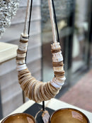 Schelpenketting met sand dollars - B19 x H52 cm