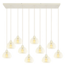 Hanglamp met 10 glazen bollen en beige plafondkap – 120x19 cm