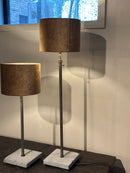 Tafellamp Helena met verstelbaar stalen frame en leistenen voetje 52-85 cm