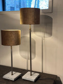 Tafellamp Helena met verstelbaar stalen frame en leistenen voetje 52-85 cm