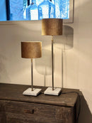 Tafellamp Helena met verstelbaar stalen frame en leistenen voetje 52-85 cm