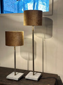 Tafellamp Helena met verstelbaar stalen frame en leistenen voetje 52-85 cm