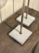 Tafellamp Martje met stalen frame en leistenen voetje - 35 cm