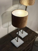 Tafellamp Martje met stalen frame en leistenen voetje - 35 cm