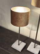 Tafellamp Martje met stalen frame en leistenen voetje - 35 cm