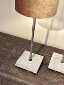 Tafellamp Martje met stalen frame en leistenen voetje - 35 cm