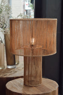 Tafellamp van fijngeweven touw – H50 × D30 cm