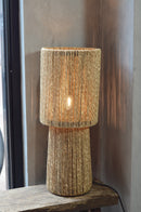 Tafellamp van grof geweven touw – H55 × D21 cm