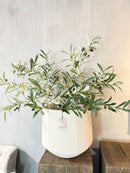 Vaas Chablis met hoekige vormen - taupe - D30 x D28 cm