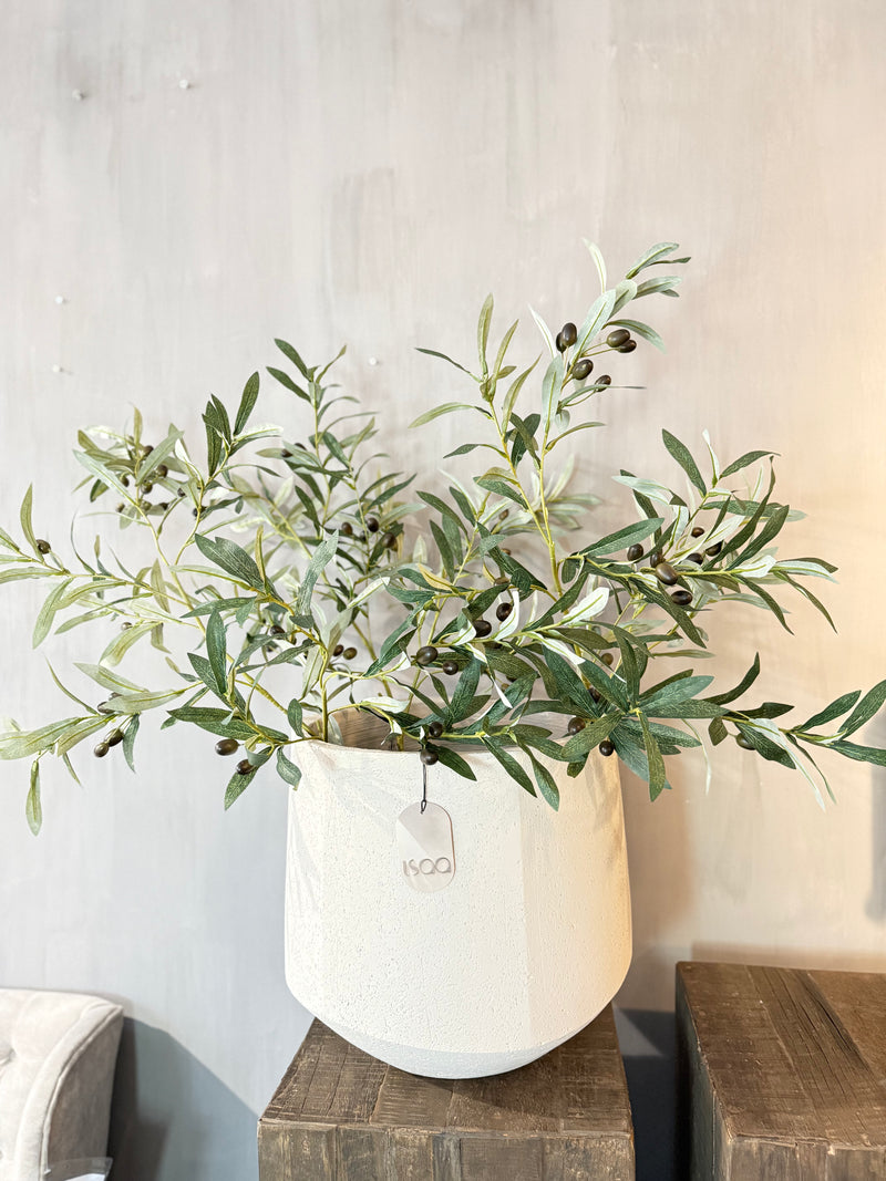 Vaas Chablis met hoekige vormen - taupe - D30 x D28 cm