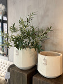 Vaas Chablis met hoekige vormen - taupe - D30 x D28 cm