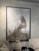 Wandkleed in zwart floating frame - Cloudy Thoughts - B110 x H145 cm