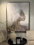 Wandkleed in zwart floating frame - Cloudy Thoughts - B110 x H145 cm