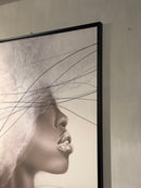 Wandkleed in zwart floating frame - Cloudy Thoughts - B110 x H145 cm