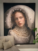 Wandkleed in zwart floating frame - Pearl Princess - B145 x H190 cm