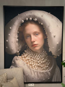 Wandkleed in zwart floating frame - Pearl Princess - B145 x H190 cm