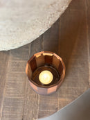 Windlicht Carved glass - Dark Brown - D9 x H9 cm