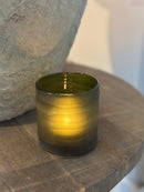Windlicht Carved glass - Dark Green - H11 x D9 cm