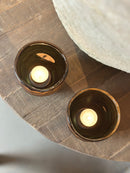 Windlicht Carved glass - Grey - D10 x H9 cm