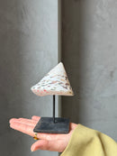 Witte puntschelp op statief
