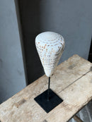 Witte schelp op statief - H27 cm