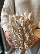 Witte visjes vaas Borja - H32 x D25 cm