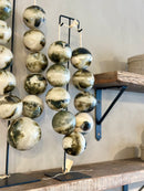 XXL kralenketting met groene marmeren kralen - H67 x B20 cm