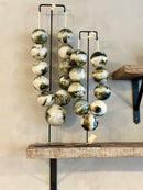 XXL kralenketting met groene marmeren kralen - H67 x B20 cm