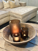 XXL donkerbruine houten schaal - D69 x H16