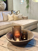 XXL donkerbruine houten schaal - D69 x H16