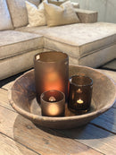 XXL donkerbruine houten schaal - D69 x H16